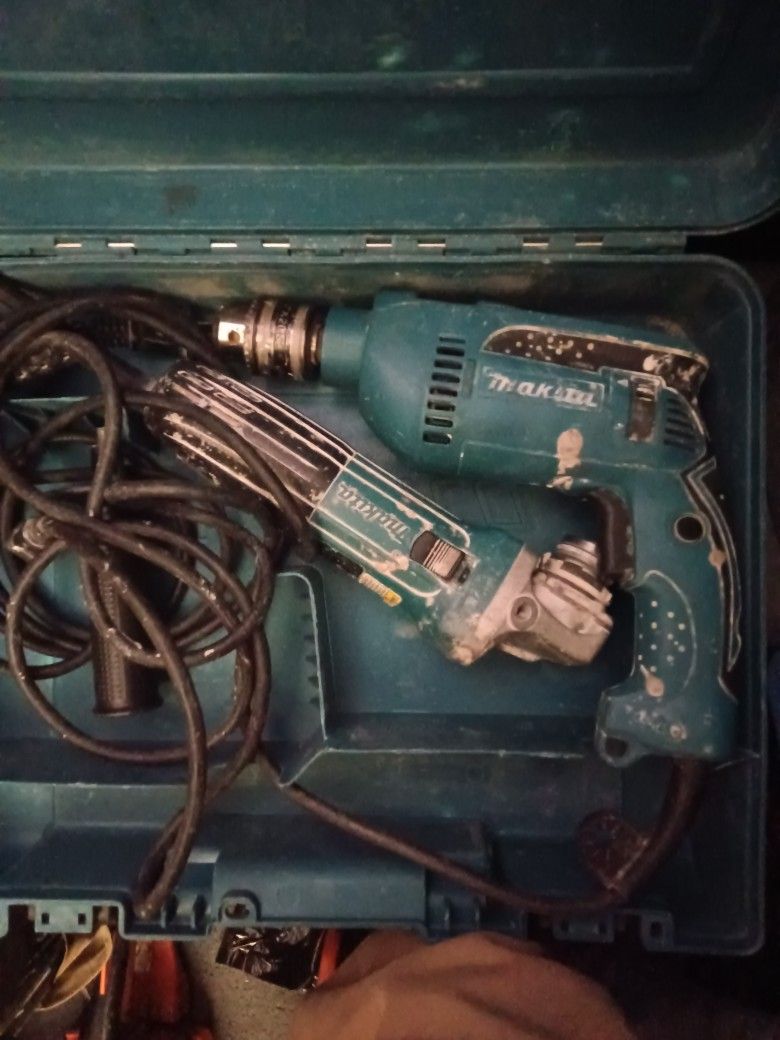 Makita Angle Grinder And Spade Drill
