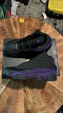 Jordan 13s black and purple