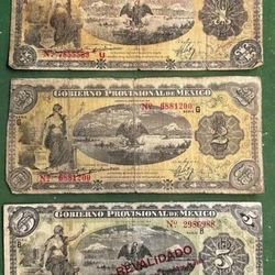 Mexico 1914 3 Set Notes