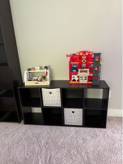 Dark brown black 8 cube cubbie organizer