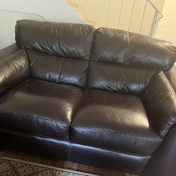 Genuine, Leather Sofa, Loveseat, Ottoman