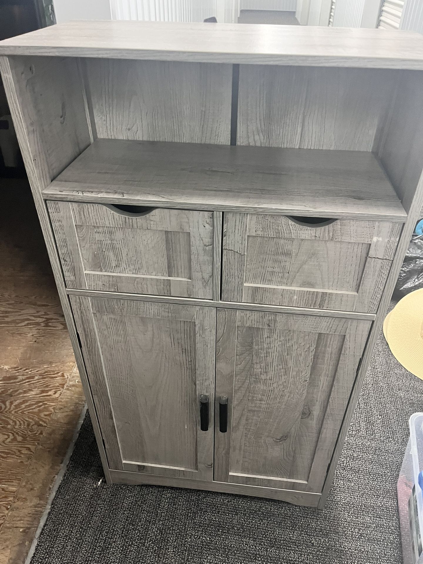 Gray Wood Storage Cabinet / Organizer – Minor Flaw, Priced to Sell