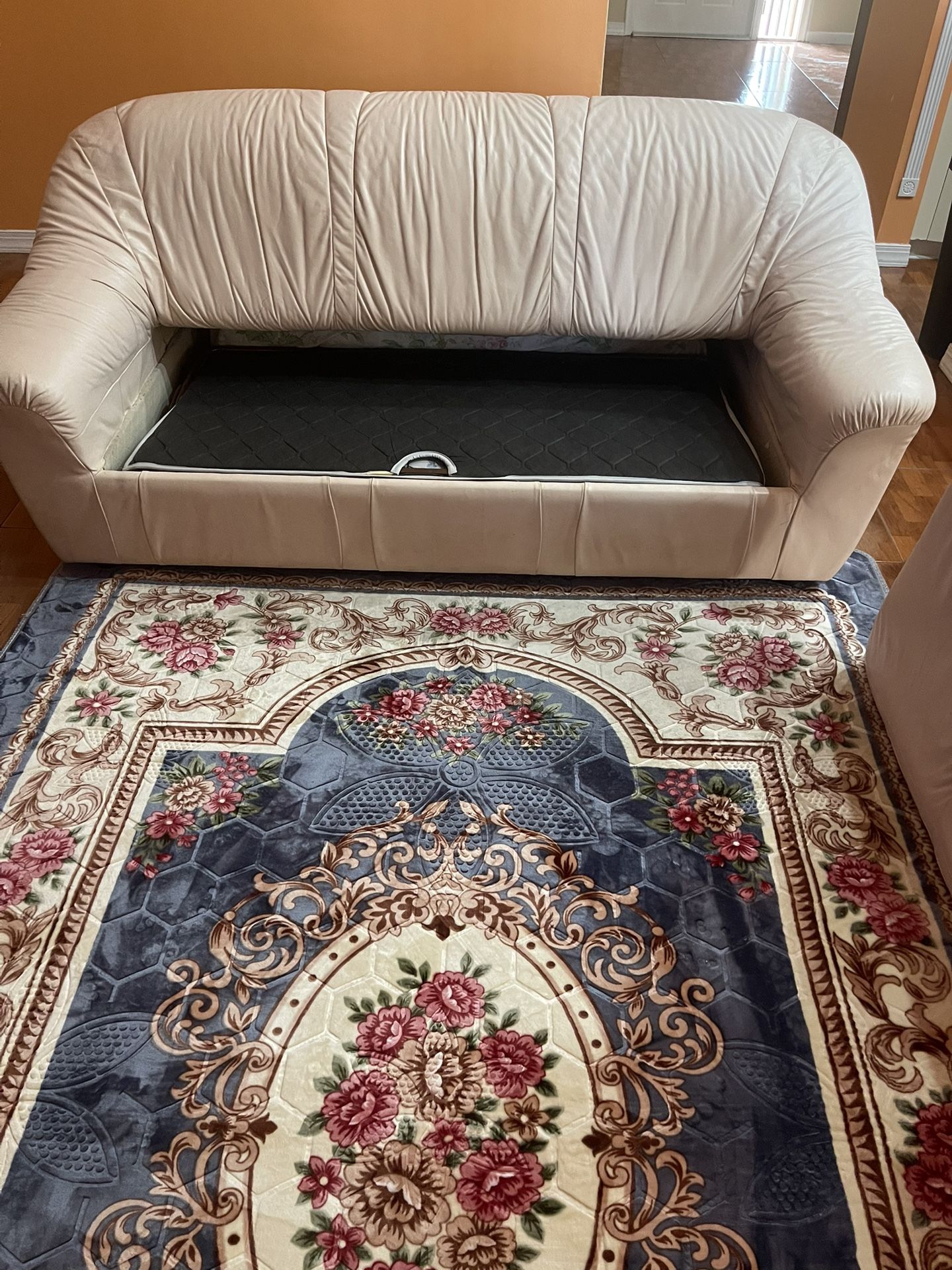 Dark Ivory Comfy Pull Out Bed Couch