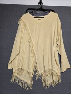 Cream Boho Fringe Top and Maxi Skirt Set