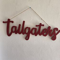 Tailgating wood sign