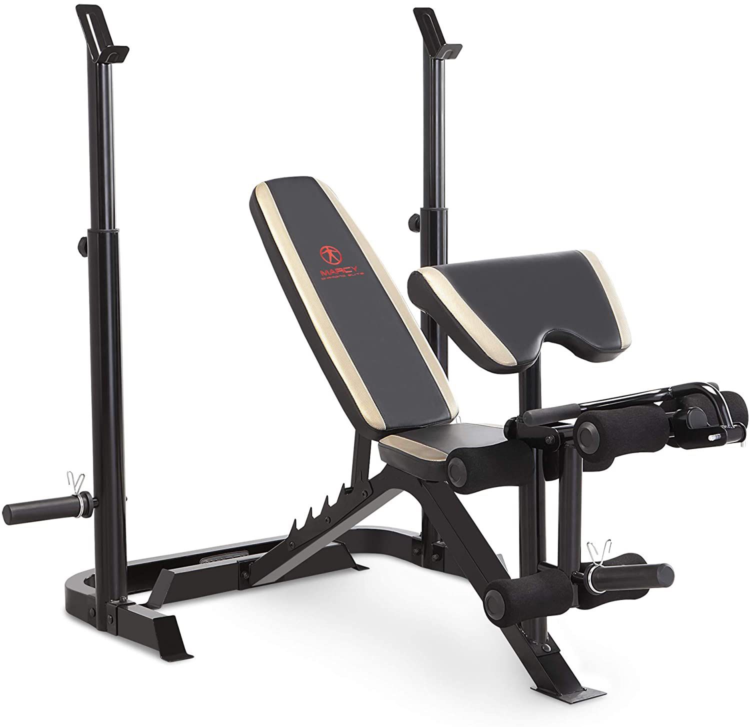 Marcy Adjustable Olympic Weight Bench with Leg Developer and Squat Rack MD-879