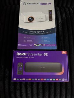 Roku projector with a Roku sound bar that also streams to your TV