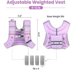 Weighted Vest for Women Men, 10lb Weight Vest with 2 Removable Iron Weights, Phone Holder and Back Pocket