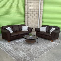 Ashley Furniture Leather Couch Sofa Loveseat Set