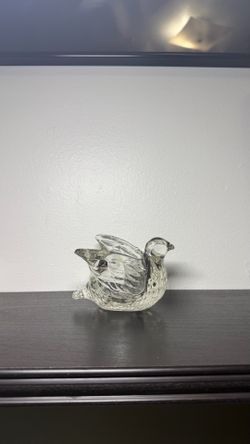Vintage 1970 Avon “Dove In Flight” Clear Candle Holder