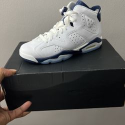 White And Blue  Air  Jordan 6 Retros  Boys Size 6.5