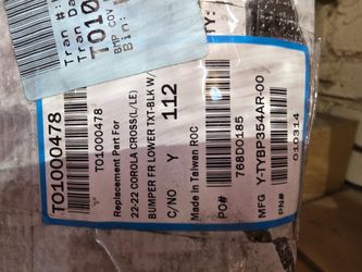 20-22 Toyota Corolla Cross Front Bumper