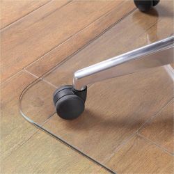 Glass Office Desk Chair Mat 46x36 – Clear Floor & Carpet Protector