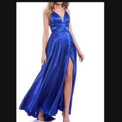 Blue Satin Dress