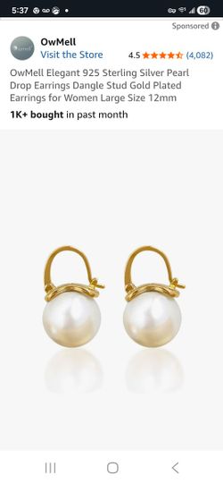 Pearl Drop Earrings Sterling Silver NEW $10. Pick-up In Aurora.