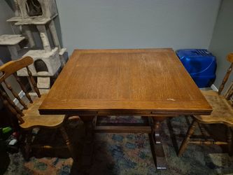 Antique Dinner Table w/ 2 Chairs