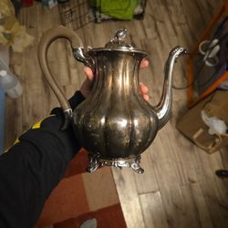 Silver-plated Teapot - Melon Sheffield Reproduction