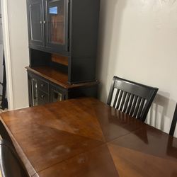 Dining Table with Leaf Extension & Chairs