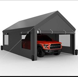 12x20ft Heavy Duty Carport with Removable Sidewalls & Doors Portable
