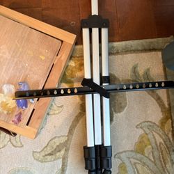 Art Canvas, Easel, Oil Paints, And Wooden storage Box