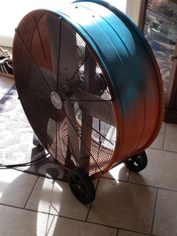 30 in. 2-Speed Heavy Duty Industrial Drum Fan with Built-In Wheels