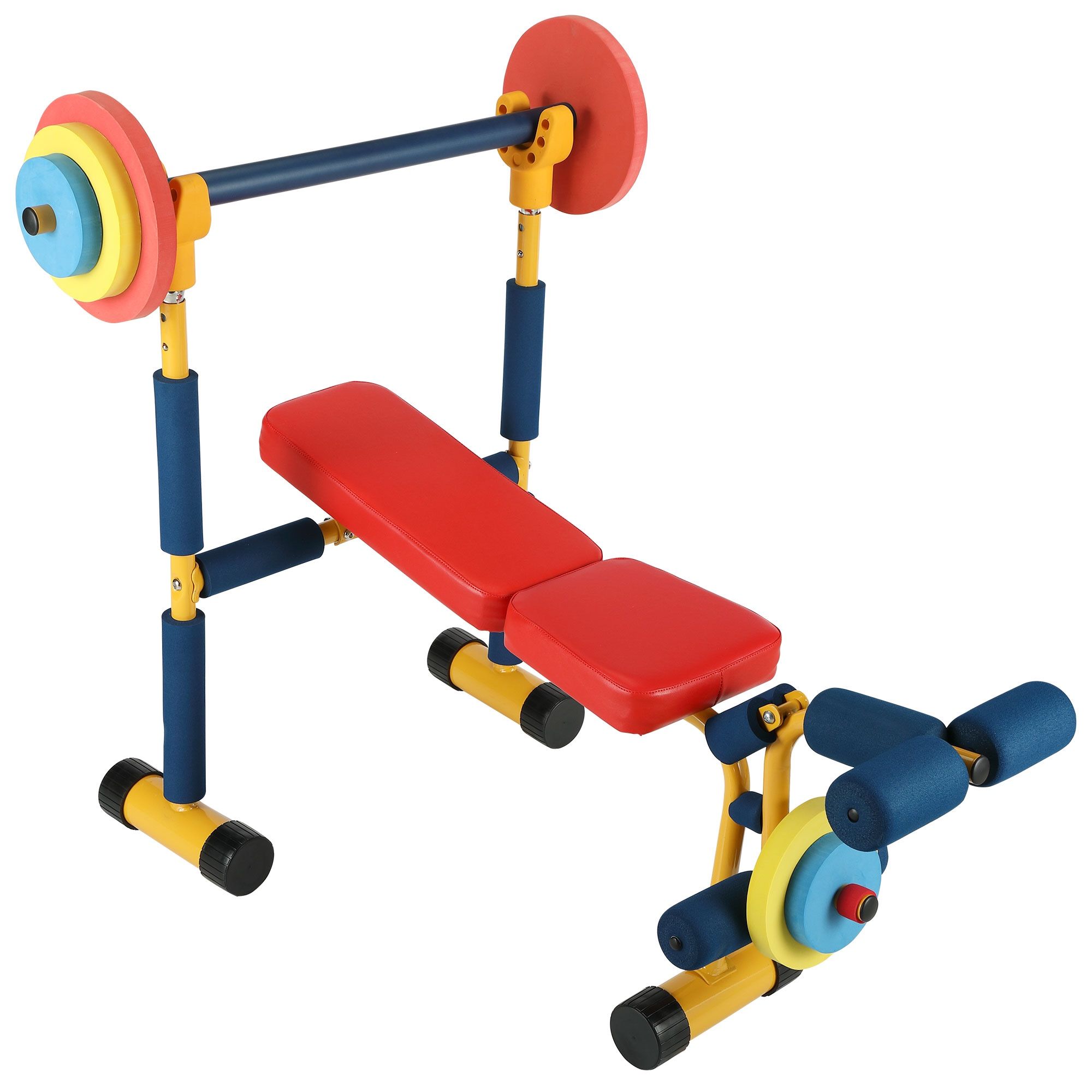 Tobbi Fun and Fitness Exercise Equipment with Multifunctional Utility- Kids Weight Bench Set Adjustable Bench Press for 3-6 years Kids