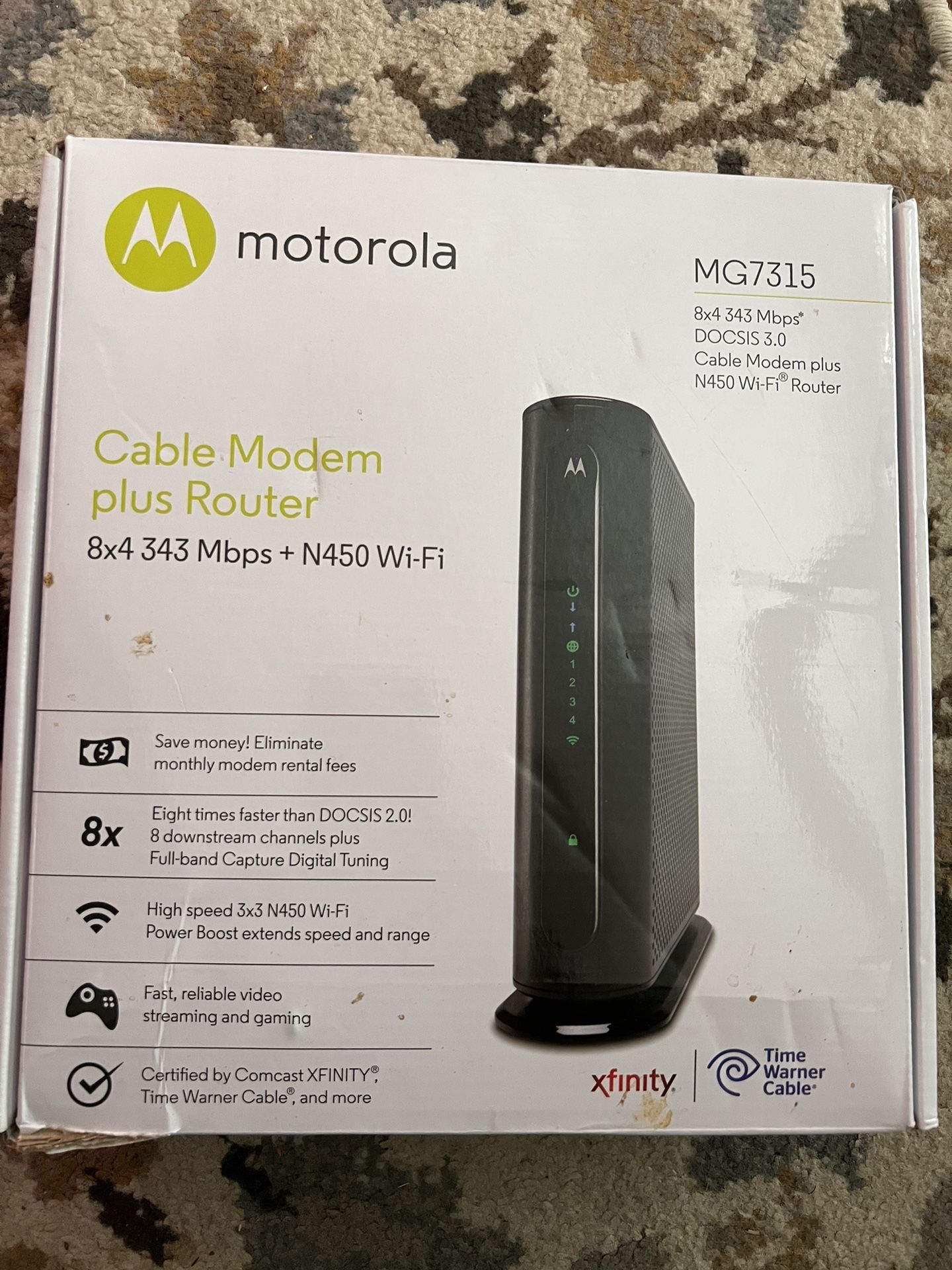 Motorola MG7315 Modem WiFi Router Combo 