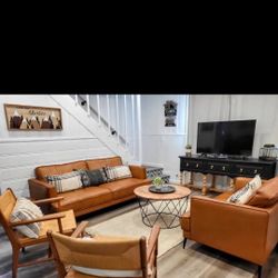  Brown Synthetic Leather Couches