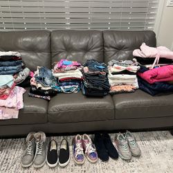 Lot Of 65 Clothes And 5 Pairs Of Girls Shoes Zara  Gap  $30