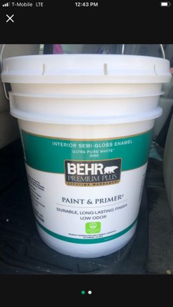 5 Gallon Bucket Behr Semigloss Interior White Paint 