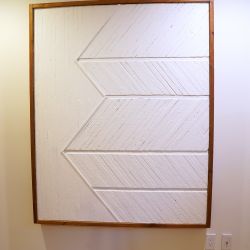 Large wooden wall art piece or headboard