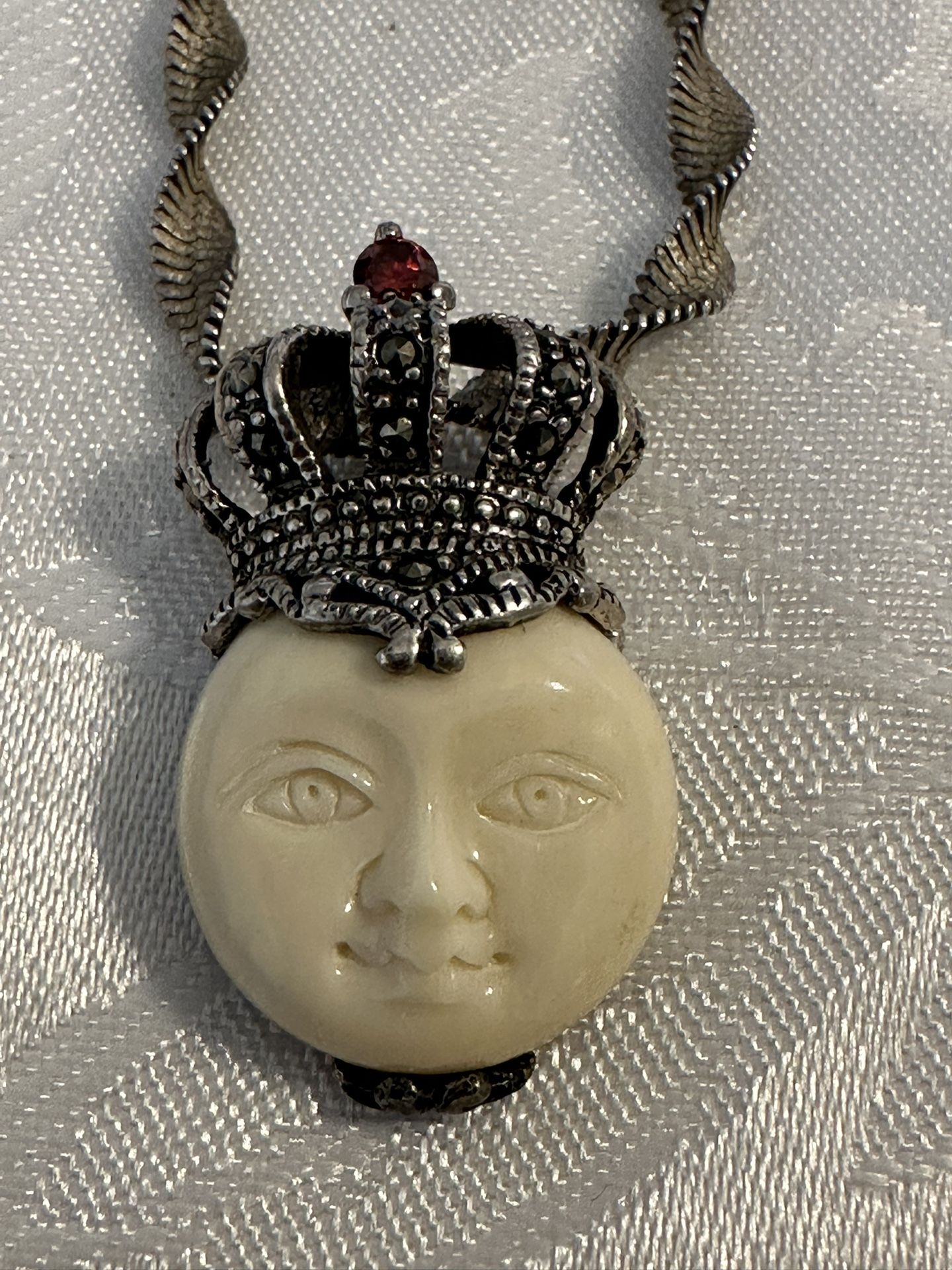 Face Set In Sterling Necklace