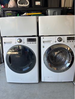 LG TrueSteam Washer & Dryer Set + Matching Pedestals – $515 OBO