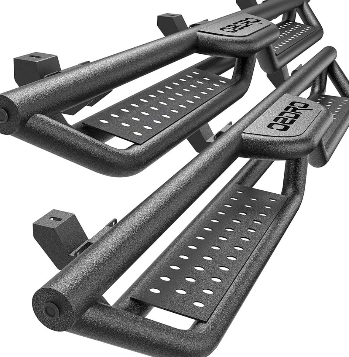 Black Two Stair Running Boards For Jeep