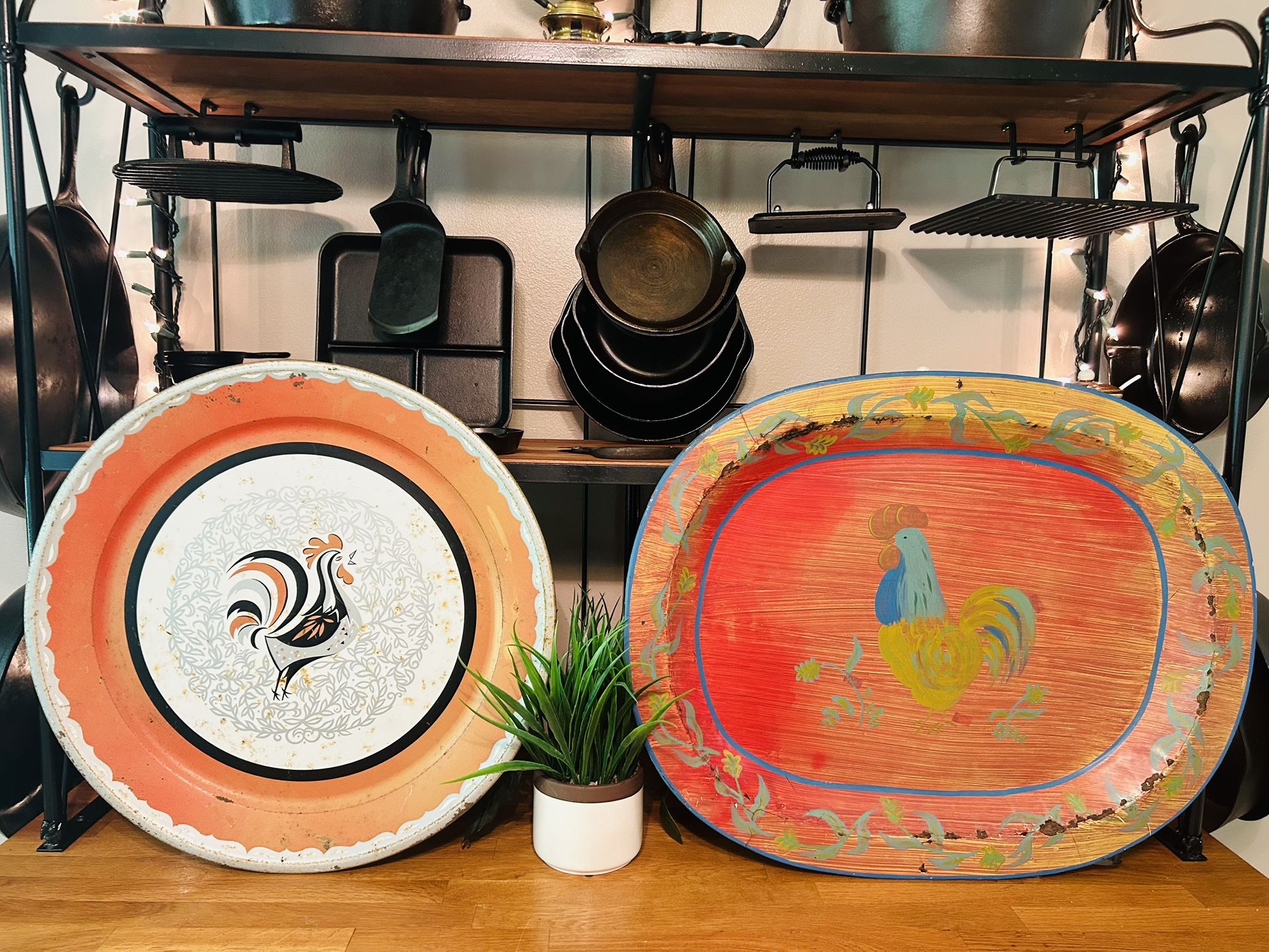 A Pair of Vintage Rustic French Country Trays ($40 Each or $60 for the Pair)