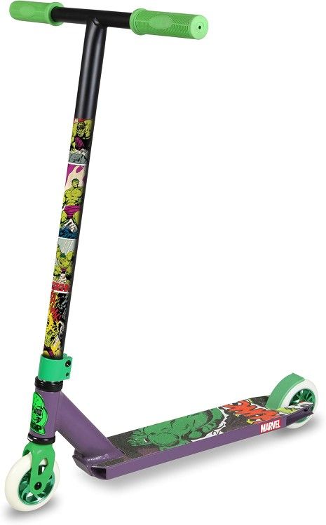 Durable Stunt Scooter for Kids, Park & Street - Hulk Marvel Pro Scooter by Madd Gear