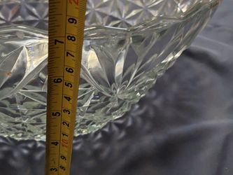 Clear Vintage Etched Punch Bowl 