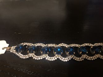 Blue lab diamond bracelet