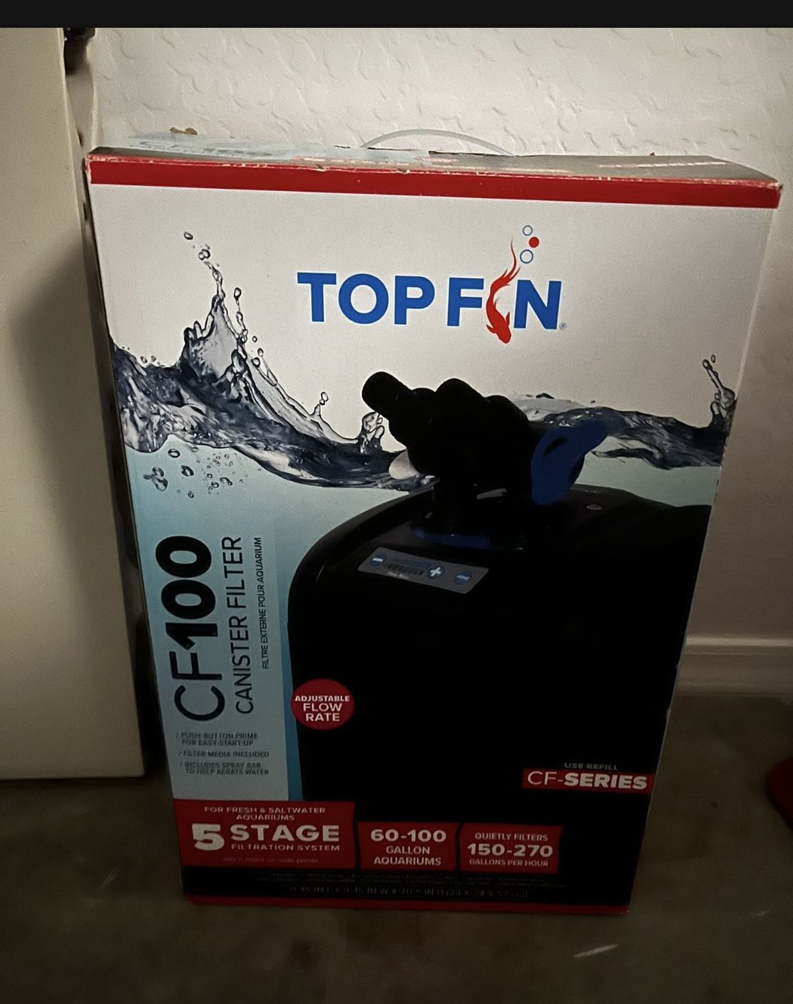 TopFin Cf100  Aquarium Canister Filter 