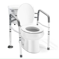 Toilet Safety Rail - Adjustable Detachable Toilet Safety Frame with Handles Heavy-Duty Toilet Safety Rails Stand Alone 