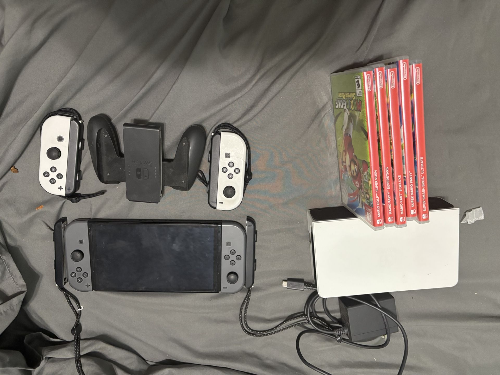 Switch With Extra Controllers And Games