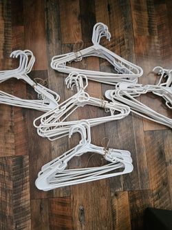 White plastic hangers