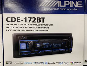 Alpine car stereo with installation. Bluetooth USB auxiliary