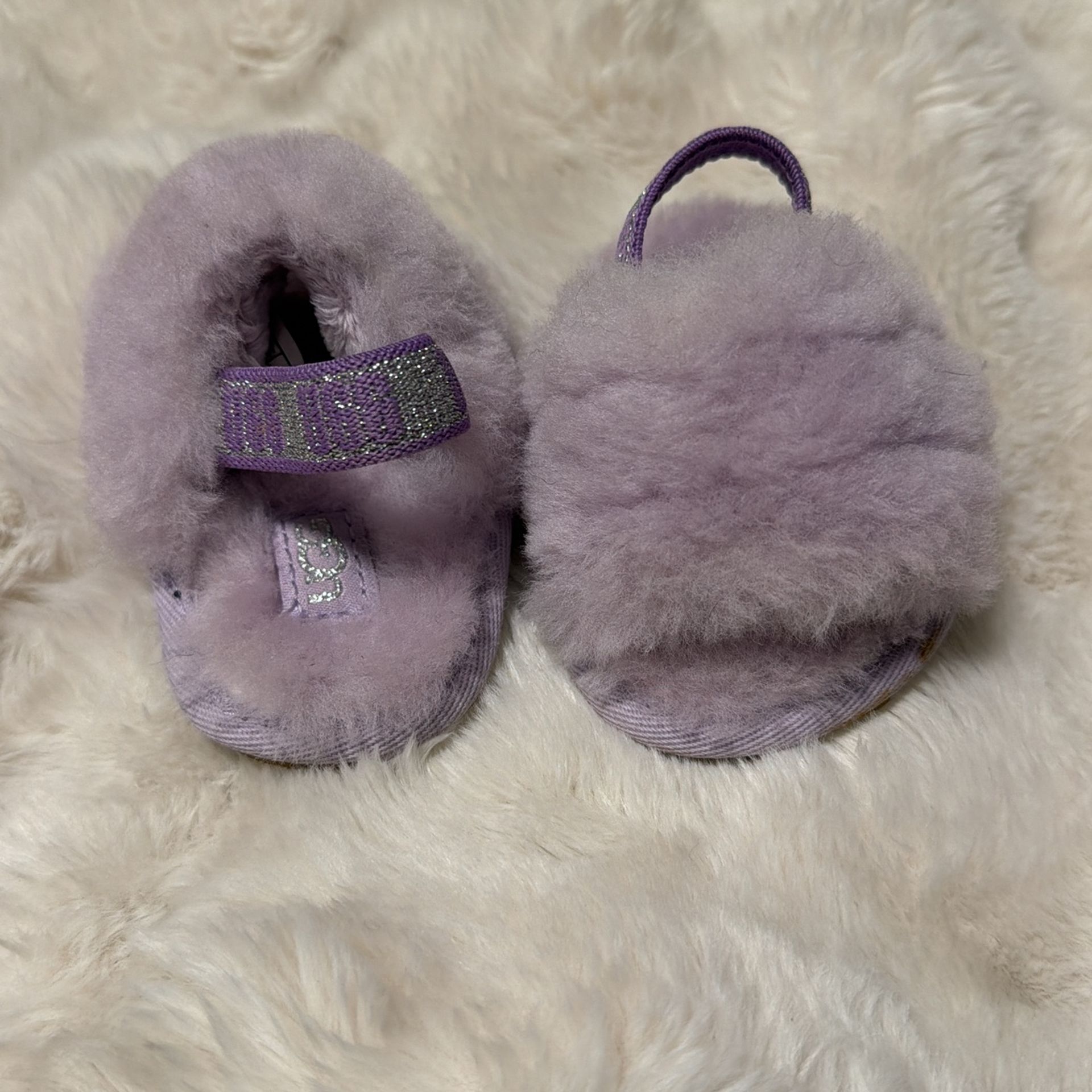 UGG Size 2 Infant fluff Slides 