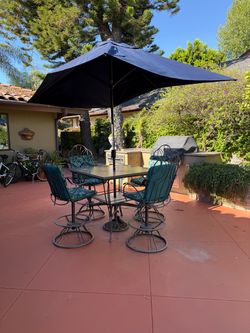 Vintage Wrought Iron Patio Table & Chairs