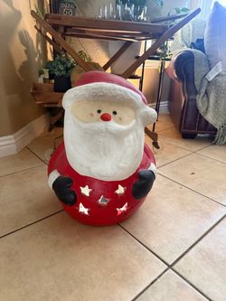 Vintage terracotta Christmas Santa chiminea/luminder