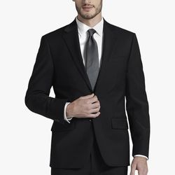 Men’s Black Wool Blend Blazer Jacket Size 38R – Slim Classic Style