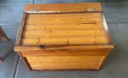 Wooden Storage Chest with Hinged Lid