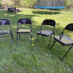 4 Heavy Duty Metal Indoor/outdoor  Folding Chairs