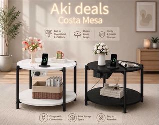 Office side table with Charging Station K-41